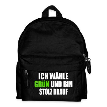I vote green and I'm proud of it - Kids' Backpack - black - Front