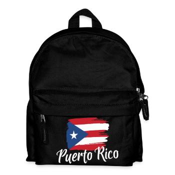 Puerto Rico Flagge Pinselstrich - Kinder Rucksack - Schwarz - Vorne