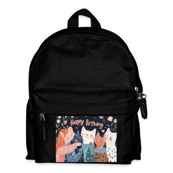 Happy Birthday cats - Kinder Rucksack - Schwarz - Vorne