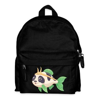 PandaPanzerwels – Süßes Hybrid-Design - Kinder Rucksack - Schwarz - Vorne