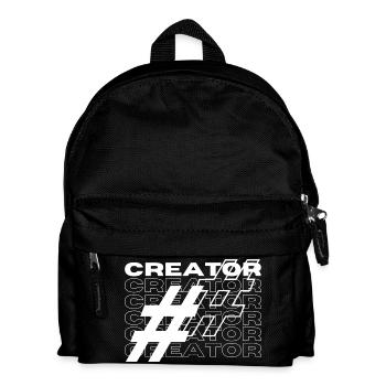 Creator Hashtag Typography - Kids' Backpack - black - Front