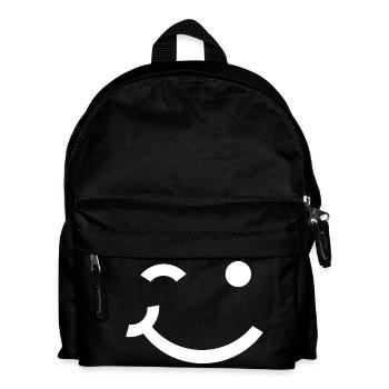 Zwinkerndes Gesicht, zwinkerndes Lächeln - Kinder Rucksack - Schwarz - Vorne