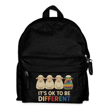 Es ist OK, anders zu sein – Neurodivergentes Schaf - Kinder Rucksack - Schwarz - Vorne