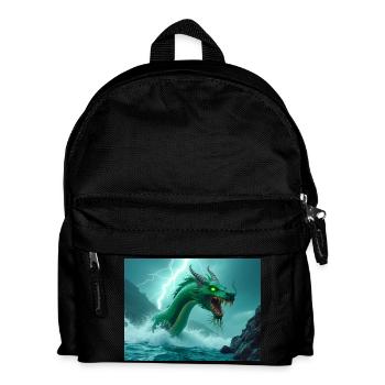 Jiao, stürmischer Wasserdrache der chinesischen Mythologie - Kinder Rucksack - Schwarz - Vorne