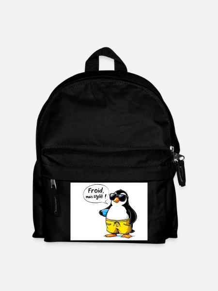 Stylish penguin sleeve with glasses - Kids' Backpack - black