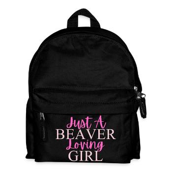 Beaver Loving Girl Empowerment Design - Kids' Backpack - black - Front