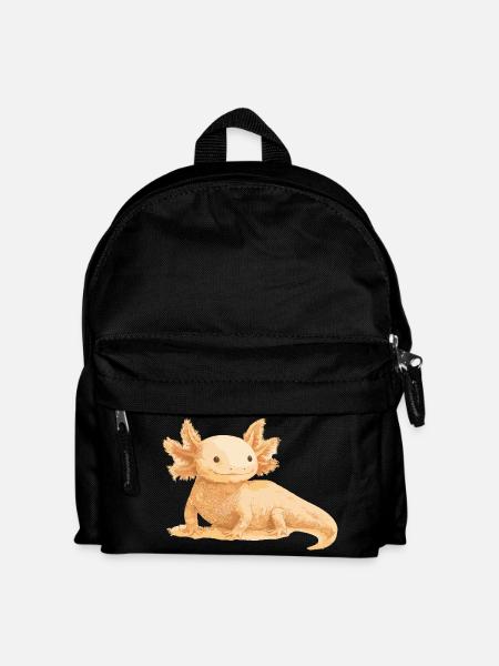 Realistisches Axolotl – Detailreiche Illustration - Kinder Rucksack - Schwarz