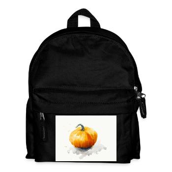 Jack'o Lantern Pumpkin - Hand Painted Watercolor Painting - Kids' Backpack - black - Front
