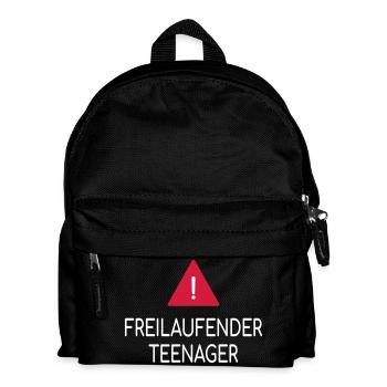 Vorsicht Freilaufender Teenager - Kinder Rucksack - Schwarz - Vorne