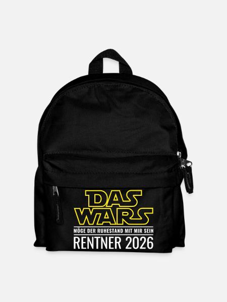 Rentner 2026 Das wars Ruhestand Rente - Kinder Rucksack - Schwarz