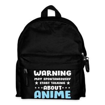 Anime Conversation Warning Saying Shirt - Kids' Backpack - black - Front