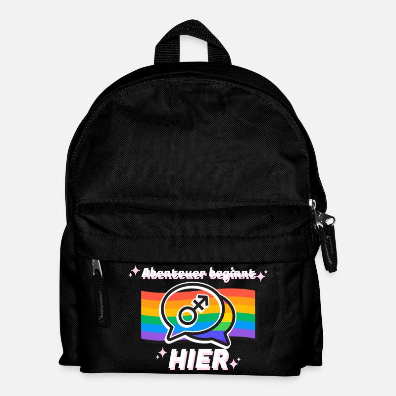 Adventure Starts Here Pride Symbol - Kids' Backpack - black