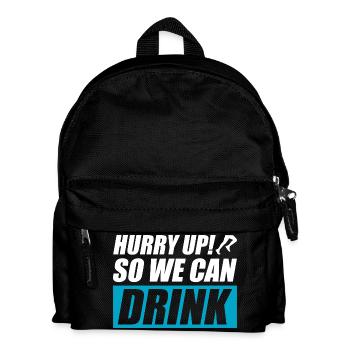 So we can drink lustiges Lauf Joggen Läufer - Kinder Rucksack - Schwarz - Vorne
