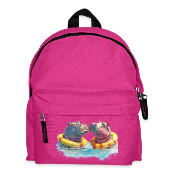 Doppelte Hippo Badespaß - Kinder Rucksack - Fuchsia - Vorne