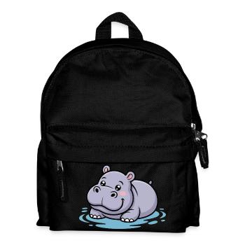 Cute hippo in a puddle - Kids' Backpack - black - Front