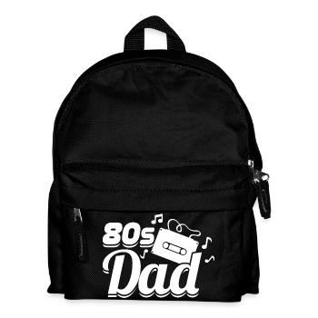 80er Papa - Kinder Rucksack - Schwarz - Vorne