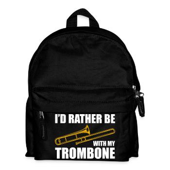 Be with my trombone trombone player trombonist - Kids' Backpack - black - Front