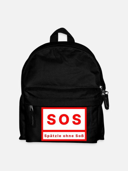 SOS Spätzle ohne Soß - Kinder Rucksack - Schwarz