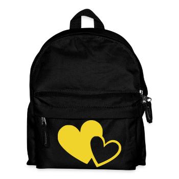 yellow heart yellow kbe hearts heart pattern - Kids' Backpack - black - Front