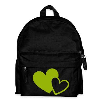 Cœur vert motif de cœurs verts - Sac à dos Enfant - noir - Devant