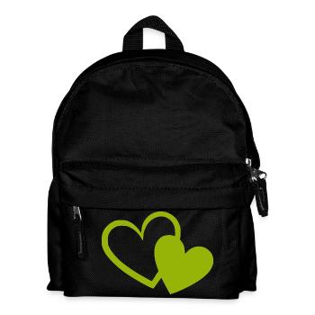 Cœur vert motif de cœurs verts - Sac à dos Enfant - noir - Devant