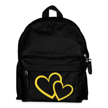 gelbes Herz gelb Herzmuster Geschenk Valentinstag - Kinder Rucksack - Schwarz - Vorne