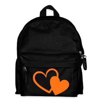 orangenes Herz orangen Geschenk Valentinstag - Kinder Rucksack - Schwarz - Vorne