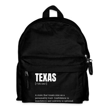 Texas Large Format Typography Humor - Kids' Backpack - black - Front