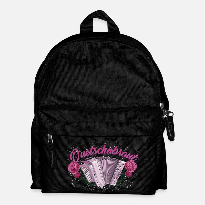 Quetschnbraut - Harmonika mit Rosen - Kinder Rucksack - Schwarz