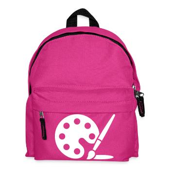 Painting, Color Palette, Brush, Art Icon - Kids' Backpack - fuchsia - Front