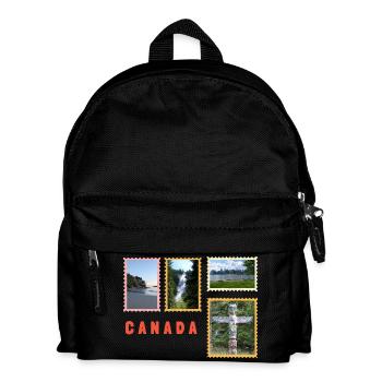 Kanada Natur & Kultur Collage - Kinder Rucksack - Schwarz - Vorne