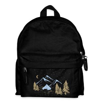 Nacht-Bergcamping-Szene - Kinder Rucksack - Schwarz - Vorne