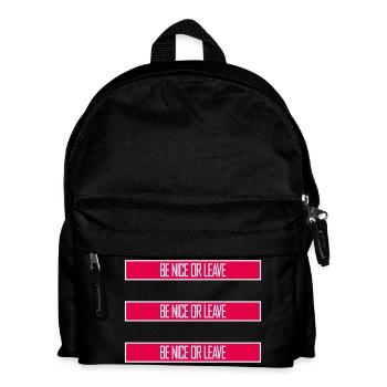 Attitude de « Sois gentil ou laisse » drôle de phrase - Sac à dos Enfant - noir - Devant