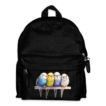 Wellensittiche Gruppe - Kinder Rucksack - Schwarz - Vorne