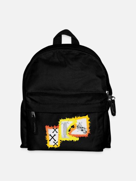 Biker Motorrad Chopper  - Kinder Rucksack - Schwarz
