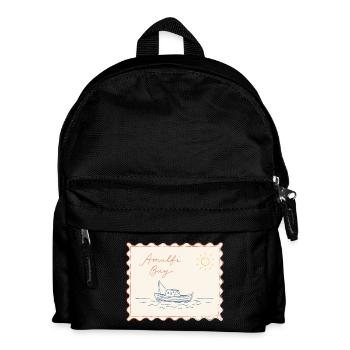Amalfi Bay Boat Sketch - Kids' Backpack - black - Front