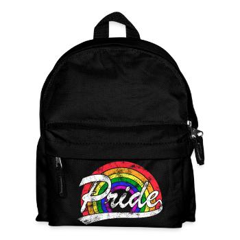 Gay Pride LGBT Regenbogen Flagge Vintage - Kinder Rucksack - Schwarz - Vorne