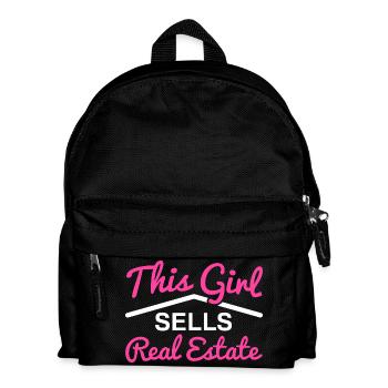 This girl sells real estate Funny Realtor Agent - Kids' Backpack - black - Front
