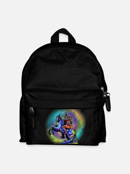 Dynamic Warrior in Pop Art Style - Kids' Backpack - black