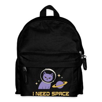 Space Cat – I Need Space - Kids' Backpack - black - Front