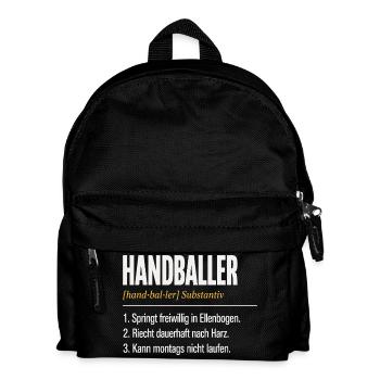 Handballer Definition – Lustiges Herren Shirt - Kinder Rucksack - Schwarz - Vorne
