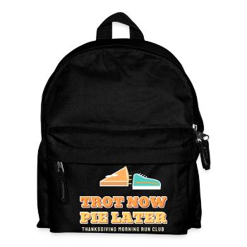 Trot Now Pie später lustiges Thanksgiving-Laufen - Kinder Rucksack - Schwarz - Vorne