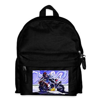 Full Speed On Two Wheels color - Kids' Backpack - black - Front