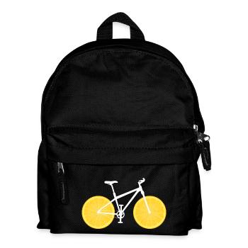 Frucht Fahrrad Zitrone Limette Orange / Geschenk - Kinder Rucksack - Schwarz - Vorne