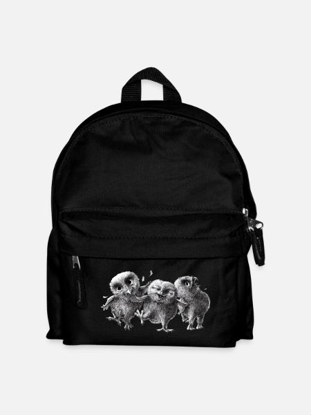 three happy owls - Kids' Backpack - black