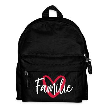 Familie Herz I Partnerlook Eltern Kinder - Kinder Rucksack - Schwarz - Vorne