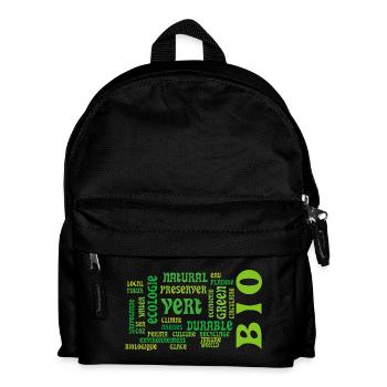 Bio and Ecology: green cloud of keywords - Kids' Backpack - black - Front