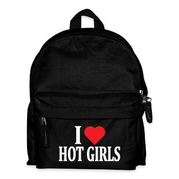 I love hot girls t-shirt design nice gift idea - Kids' Backpack - black - Front