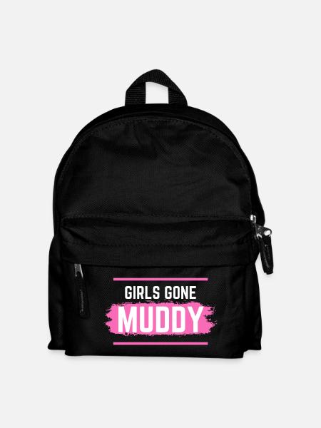 Muddy run shirt mud Matsch Lauf girl Team obstacle - Kinder Rucksack - Schwarz