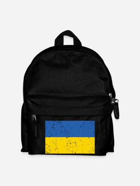Ukraine Flagge Distressed - Kinder Rucksack - Schwarz